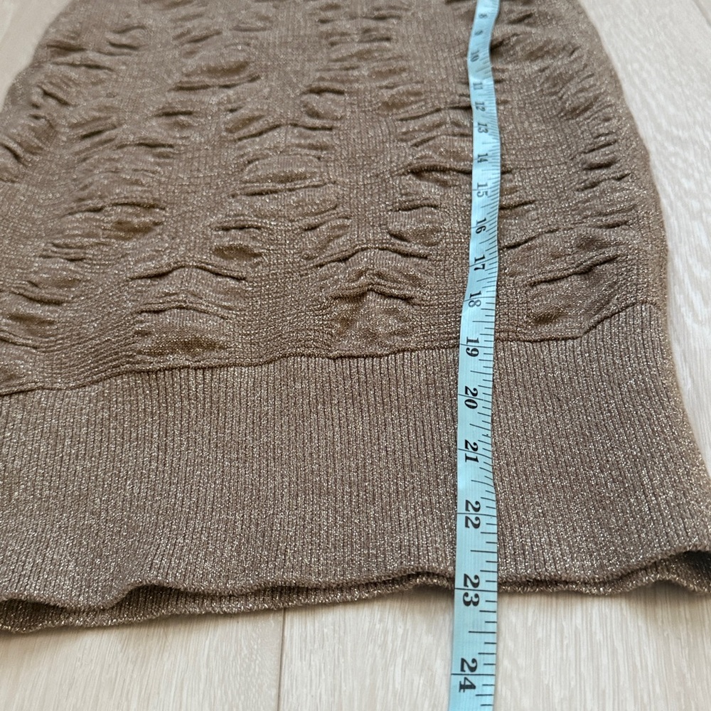 bebe Shimmering Light Brown Textured Pencil Skirt - Picture 5 of 7